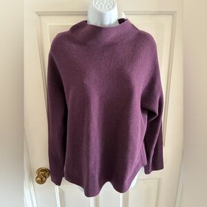 Lululemon Women's Mock Neck Sweater in Deep Plum, M/L, Cotton Blend